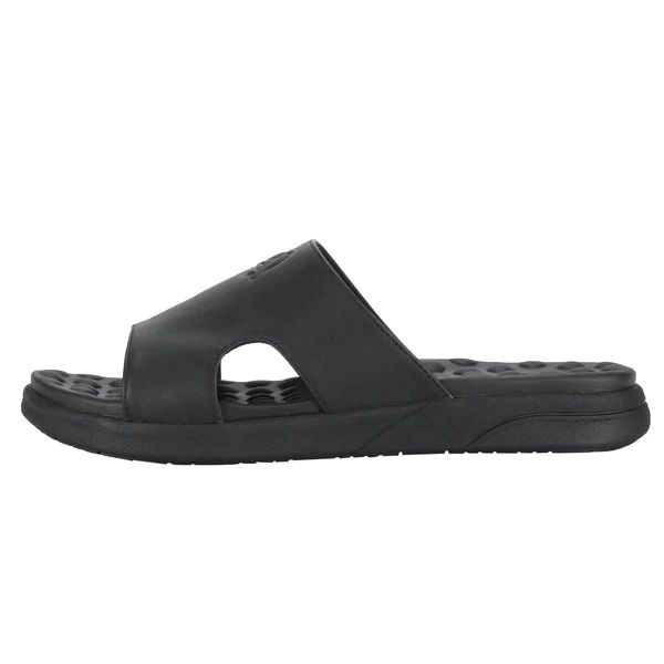 Zeba Shoes | Men's Black Massaging Leather Sandals (Sizes 7-16 Available)